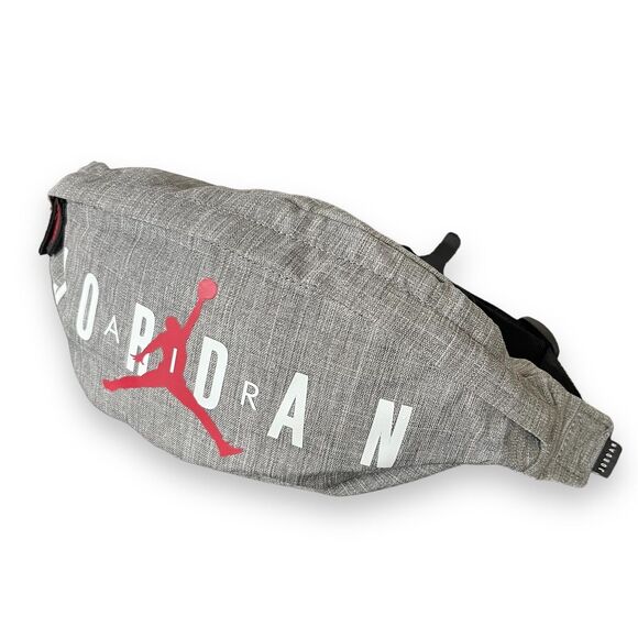 Nike Air Jordan Flight Fanny Pack Hip Waist Belt Bag Gray Jumpman Crossbody New - Picture 4 of 6